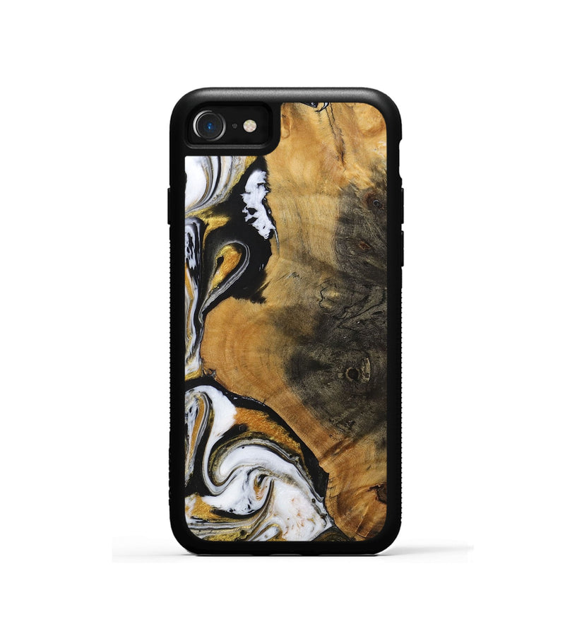 iPhone SE Wood+Resin Phone Case - Ervin (Black & White, 703181)
