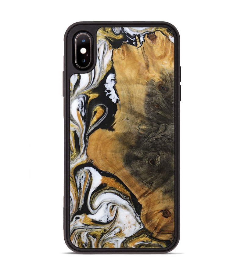 iPhone Xs Max Wood+Resin Phone Case - Ervin (Black & White, 703181)