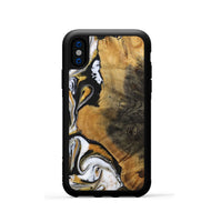 iPhone Xs Wood+Resin Phone Case - Ervin (Black & White, 703181)