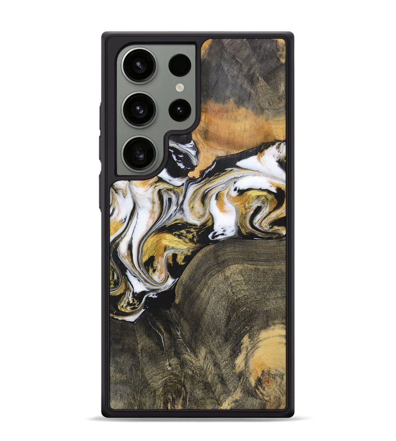 Galaxy S24 Ultra Wood+Resin Phone Case - Kristen (Black & White, 703182)