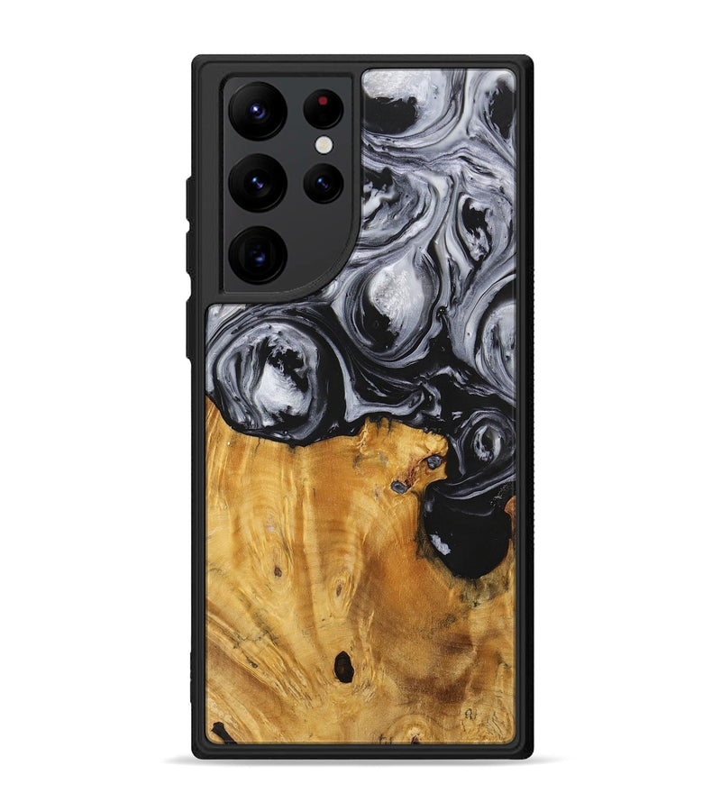 Galaxy S22 Ultra Wood+Resin Phone Case - Sydney (Black & White, 703183)