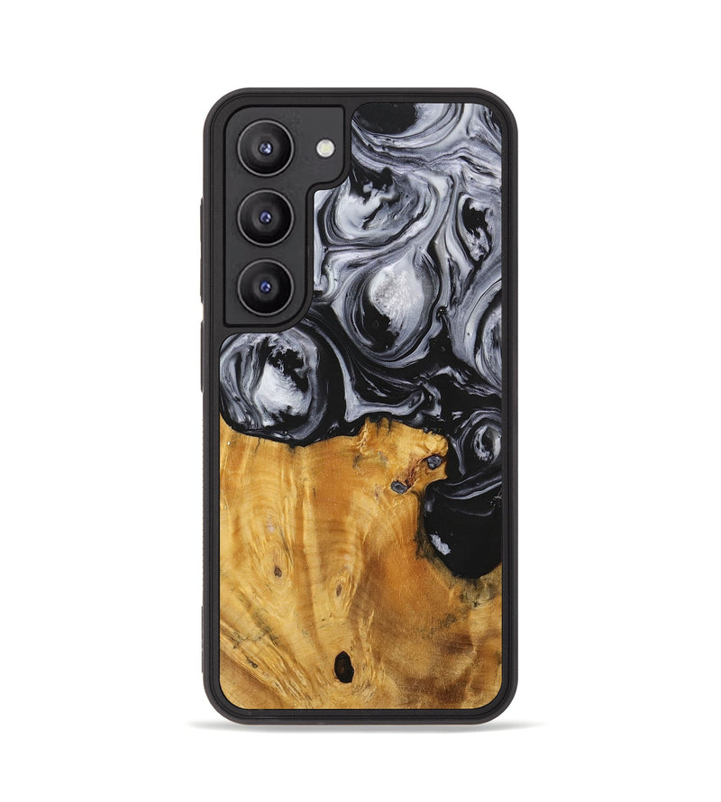 Galaxy S23 Wood+Resin Phone Case - Sydney (Black & White, 703183)