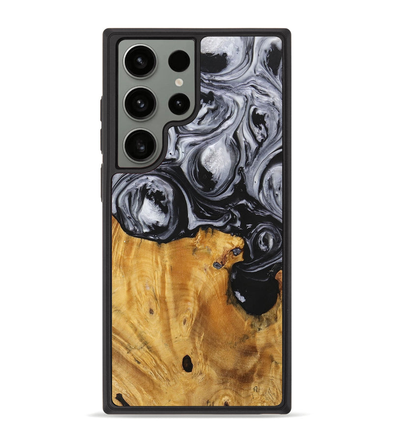 Galaxy S23 Ultra Wood+Resin Phone Case - Sydney (Black & White, 703183)