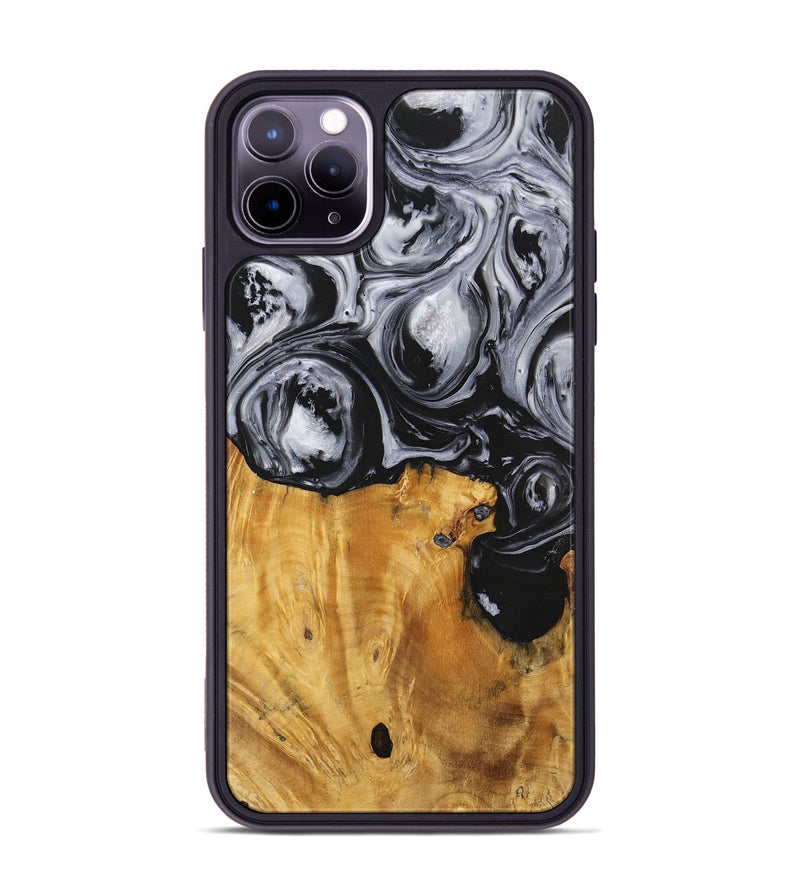 iPhone 11 Pro Max Wood+Resin Phone Case - Sydney (Black & White, 703183)