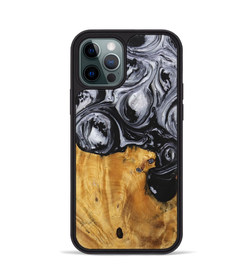iPhone 12 Pro Wood+Resin Phone Case - Sydney (Black & White, 703183)