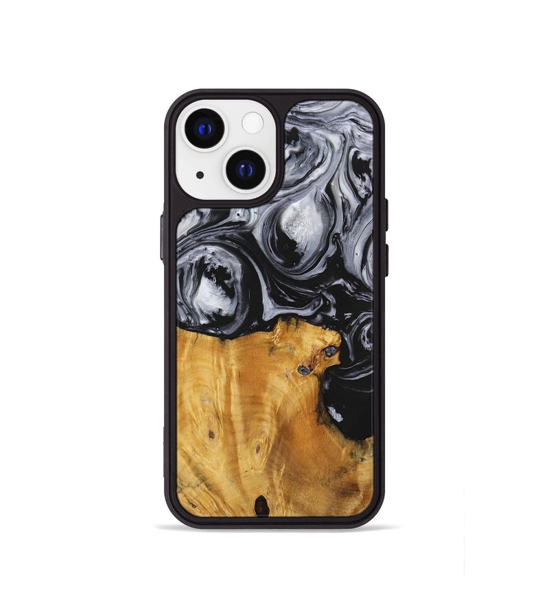iPhone 13 mini Wood+Resin Phone Case - Sydney (Black & White, 703183)