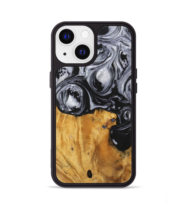 iPhone 13 Wood+Resin Phone Case - Sydney (Black & White, 703183)