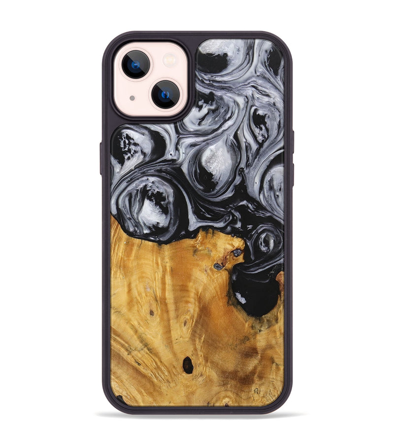 iPhone 14 Plus Wood+Resin Phone Case - Sydney (Black & White, 703183)