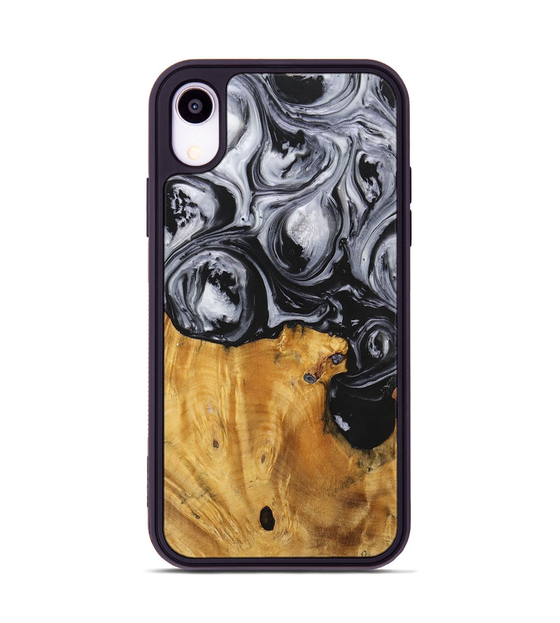 iPhone Xr Wood+Resin Phone Case - Sydney (Black & White, 703183)