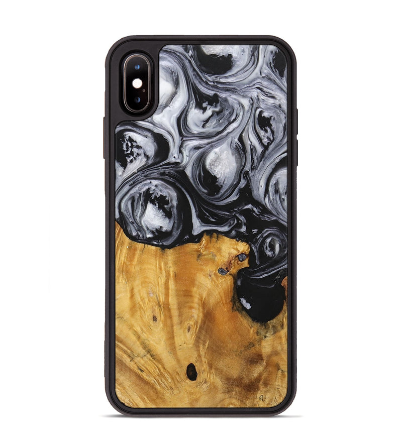 iPhone Xs Max Wood+Resin Phone Case - Sydney (Black & White, 703183)