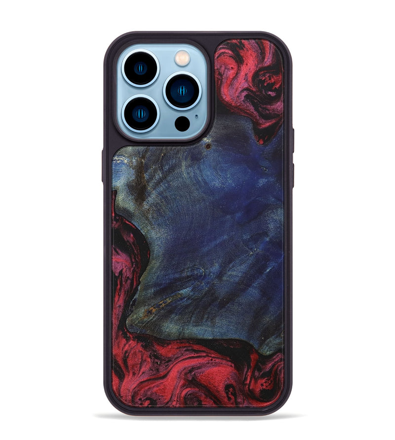 iPhone 14 Pro Max Wood+Resin Phone Case - Patty (Red, 703190)