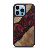 iPhone 14 Pro Max Wood+Resin Phone Case - Ginger (Red, 703193)