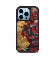 iPhone 14 Pro Wood+Resin Phone Case - Piper (Red, 703195)
