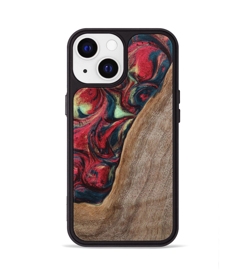 iPhone 13 Wood+Resin Phone Case - Carolyn (Red, 703197)