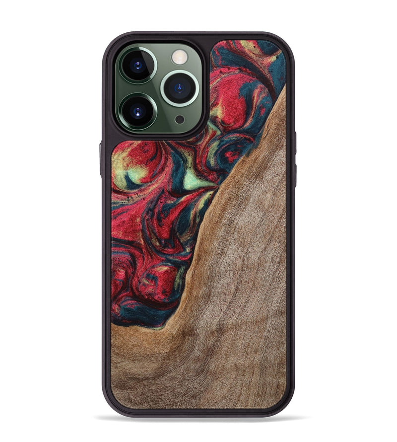iPhone 13 Pro Max Wood+Resin Phone Case - Carolyn (Red, 703197)