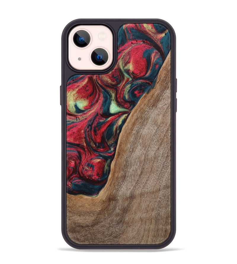 iPhone 14 Plus Wood+Resin Phone Case - Carolyn (Red, 703197)
