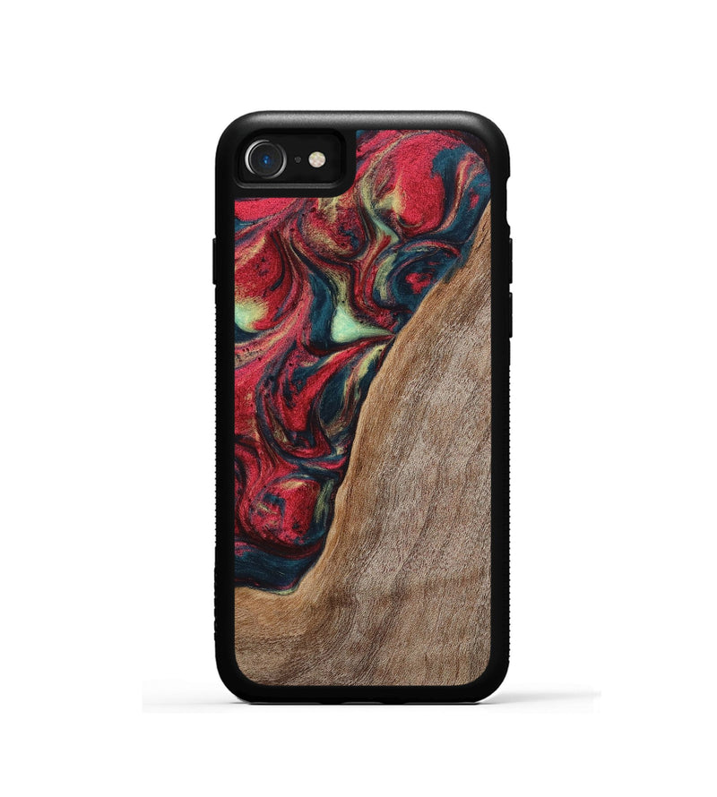 iPhone SE Wood+Resin Phone Case - Carolyn (Red, 703197)