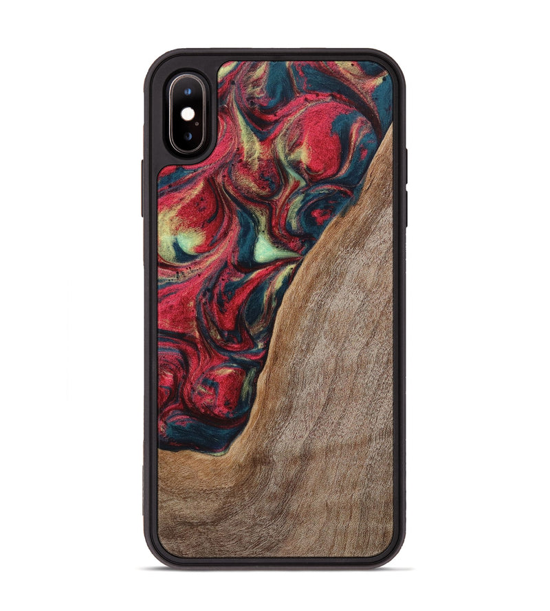 iPhone Xs Max Wood+Resin Phone Case - Carolyn (Red, 703197)