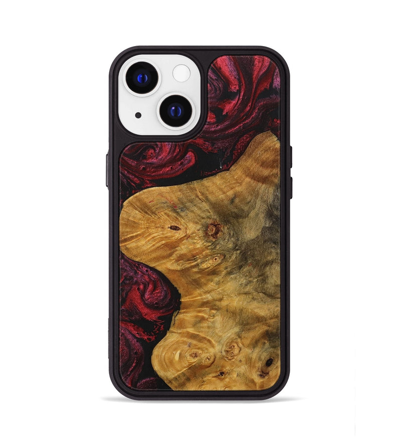 iPhone 13 Wood+Resin Phone Case - Madelyn (Red, 703200)