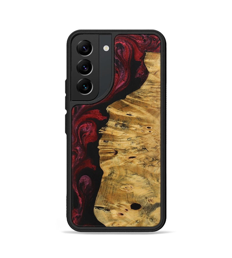 Galaxy S22 Wood+Resin Phone Case - Tamika (Red, 703203)