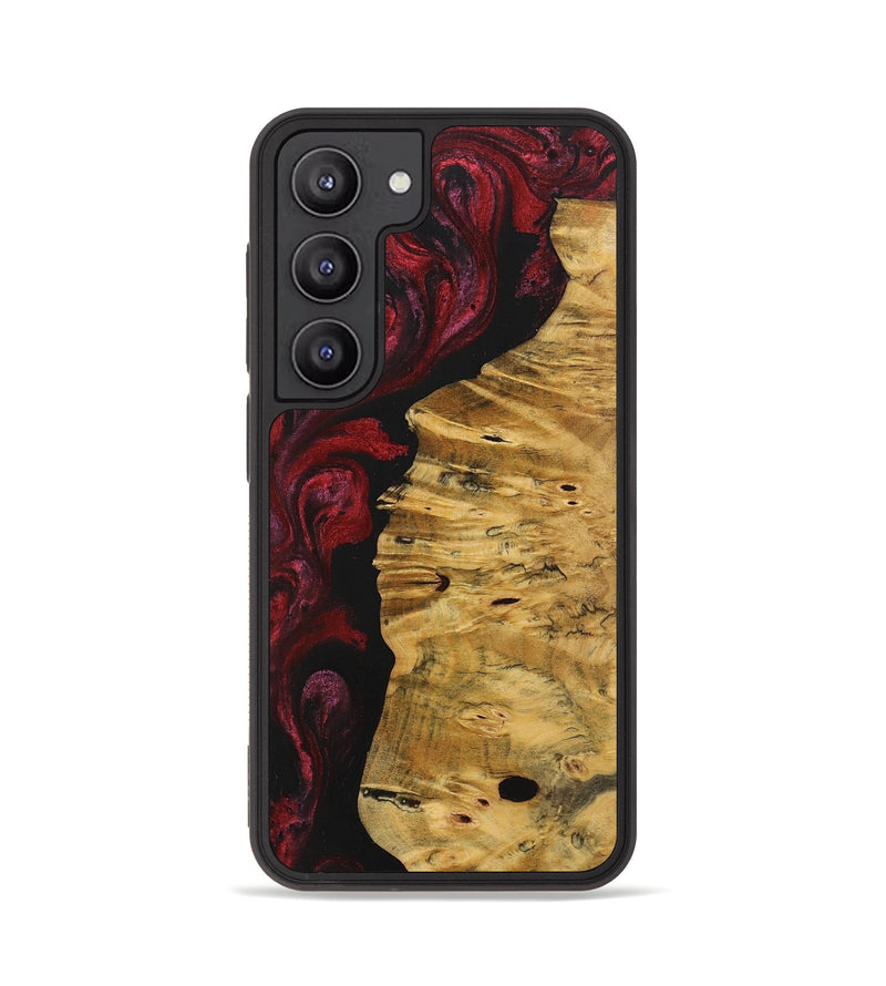 Galaxy S23 Wood+Resin Phone Case - Tamika (Red, 703203)
