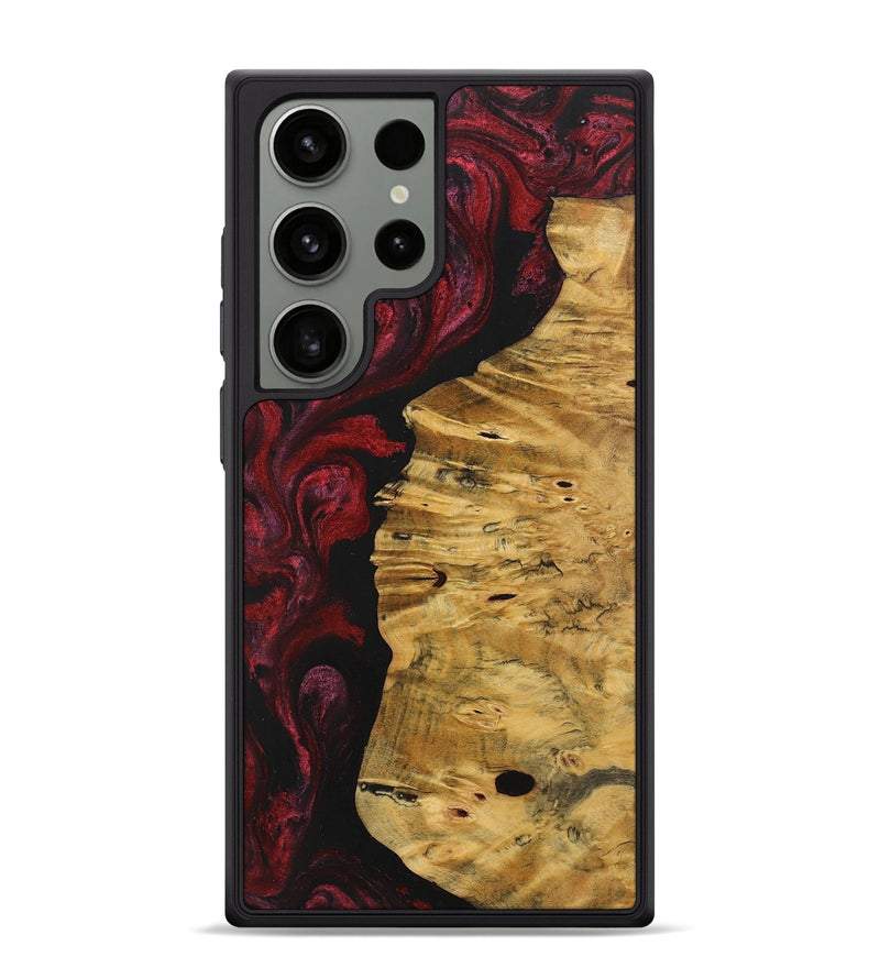 Galaxy S24 Ultra Wood+Resin Phone Case - Tamika (Red, 703203)