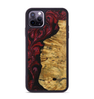 iPhone 11 Pro Max Wood+Resin Phone Case - Tamika (Red, 703203)