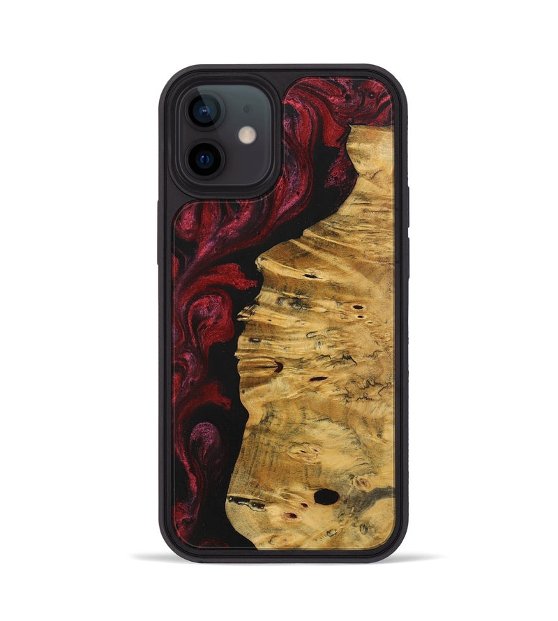 iPhone 12 Wood+Resin Phone Case - Tamika (Red, 703203)