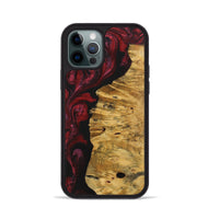 iPhone 12 Pro Wood+Resin Phone Case - Tamika (Red, 703203)
