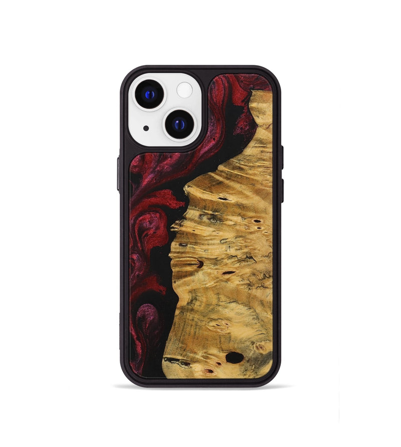 iPhone 13 mini Wood+Resin Phone Case - Tamika (Red, 703203)