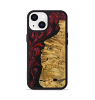 iPhone 13 Wood+Resin Phone Case - Tamika (Red, 703203)