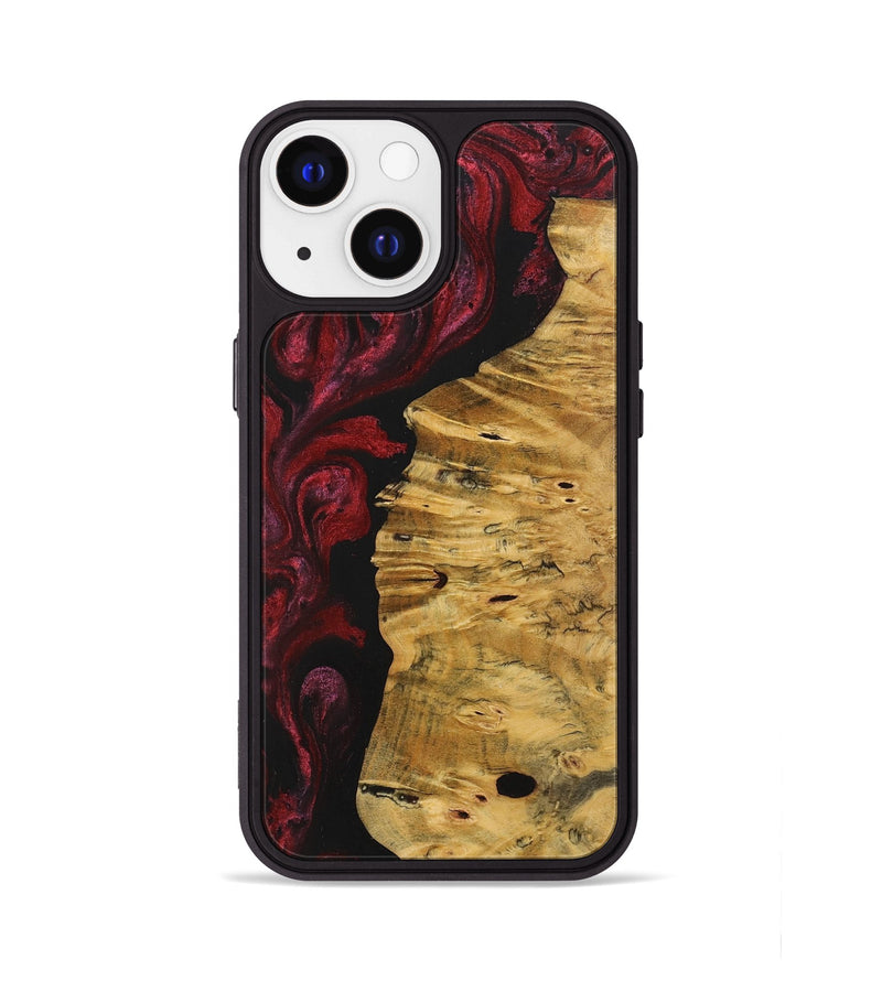iPhone 13 Wood+Resin Phone Case - Tamika (Red, 703203)