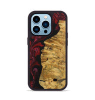 iPhone 14 Pro Wood+Resin Phone Case - Tamika (Red, 703203)