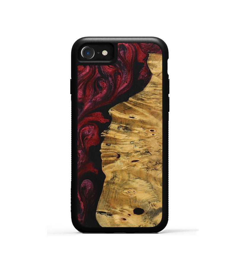 iPhone SE Wood+Resin Phone Case - Tamika (Red, 703203)
