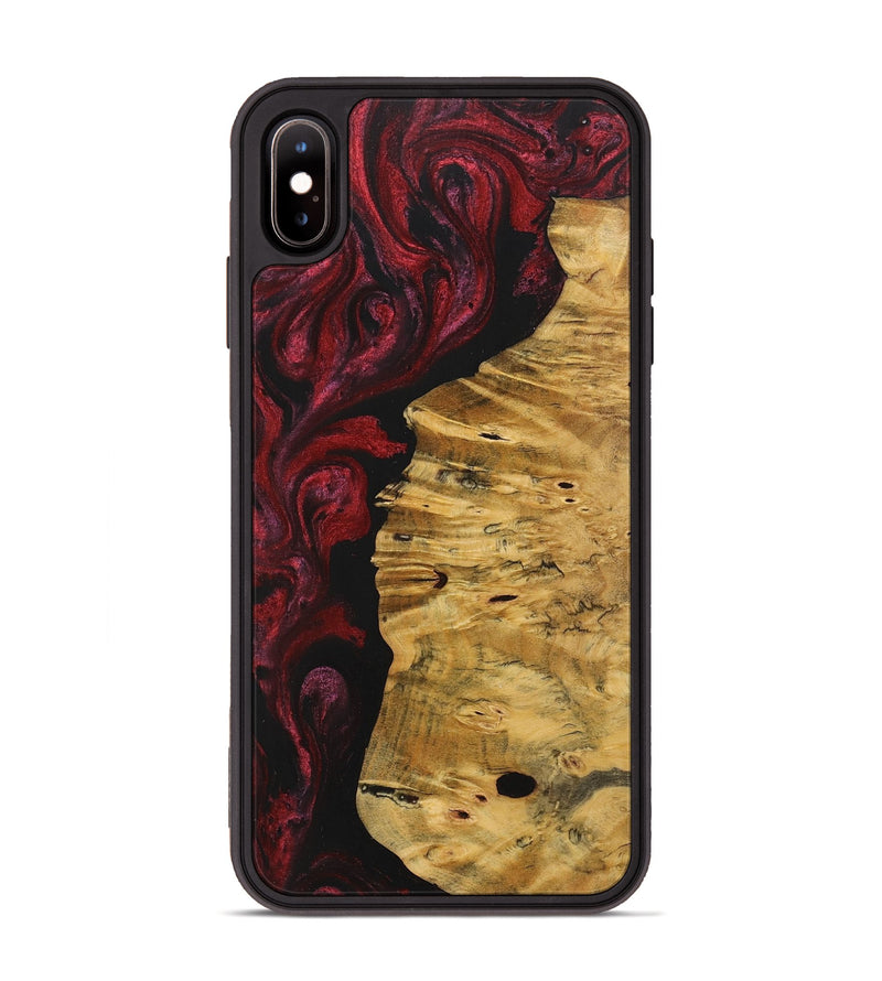 iPhone Xs Max Wood+Resin Phone Case - Tamika (Red, 703203)