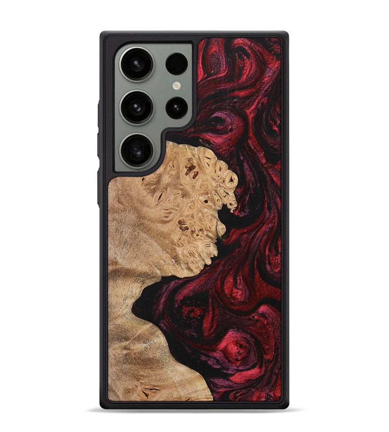 Galaxy S24 Ultra Wood+Resin Phone Case - Debra (Red, 703204)