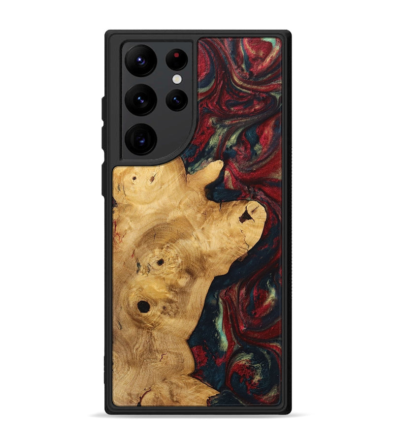 Galaxy S22 Ultra Wood+Resin Phone Case - Keegan (Red, 703206)