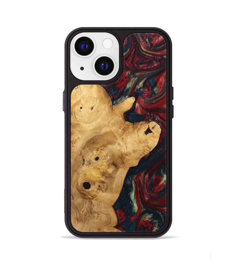 iPhone 13 Wood+Resin Phone Case - Keegan (Red, 703206)