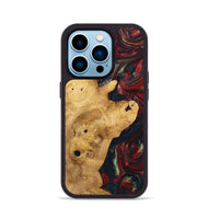 iPhone 14 Pro Wood+Resin Phone Case - Keegan (Red, 703206)