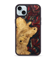 iPhone 15 Plus Wood+Resin Phone Case - Keegan (Red, 703206)