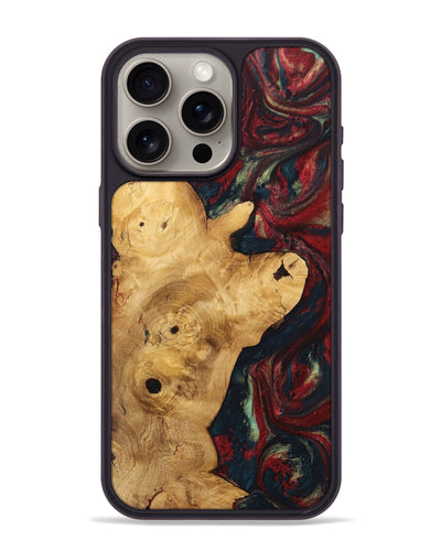 iPhone 15 Pro Max Wood+Resin Phone Case - Keegan (Red, 703206)