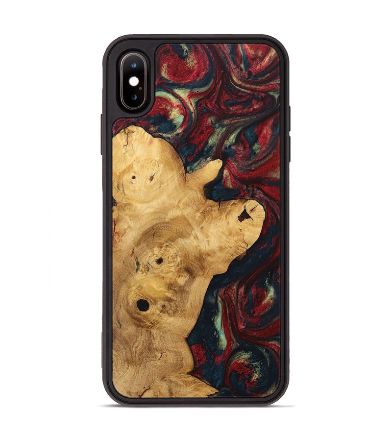 iPhone Xs Max Wood+Resin Phone Case - Keegan (Red, 703206)