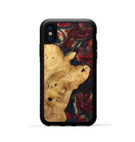 iPhone Xs Wood+Resin Phone Case - Keegan (Red, 703206)