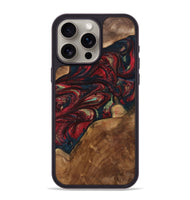 iPhone 15 Pro Max Wood+Resin Phone Case - Juniper (Red, 703208)