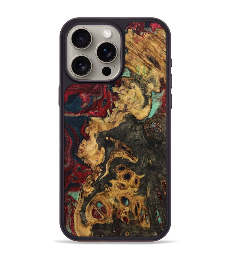 iPhone 15 Pro Max Wood+Resin Phone Case - Pearl (Red, 703210)
