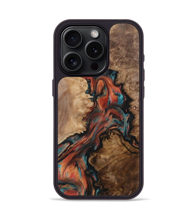 iPhone 15 Pro Wood+Resin Phone Case - Marjorie (Green, 703211)