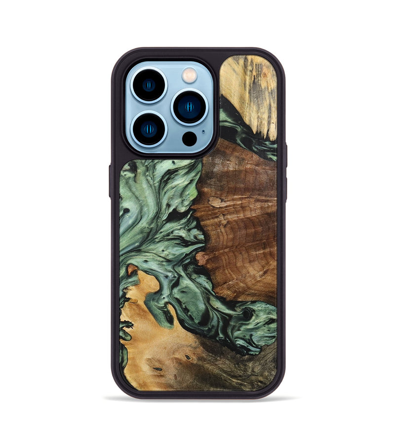 iPhone 14 Pro Wood+Resin Phone Case - Ebony (Mosaic, 703221)