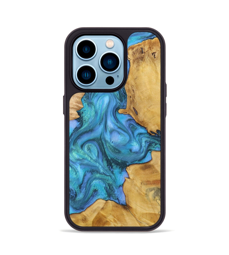 iPhone 14 Pro Wood+Resin Phone Case - Valerie (Mosaic, 703225)
