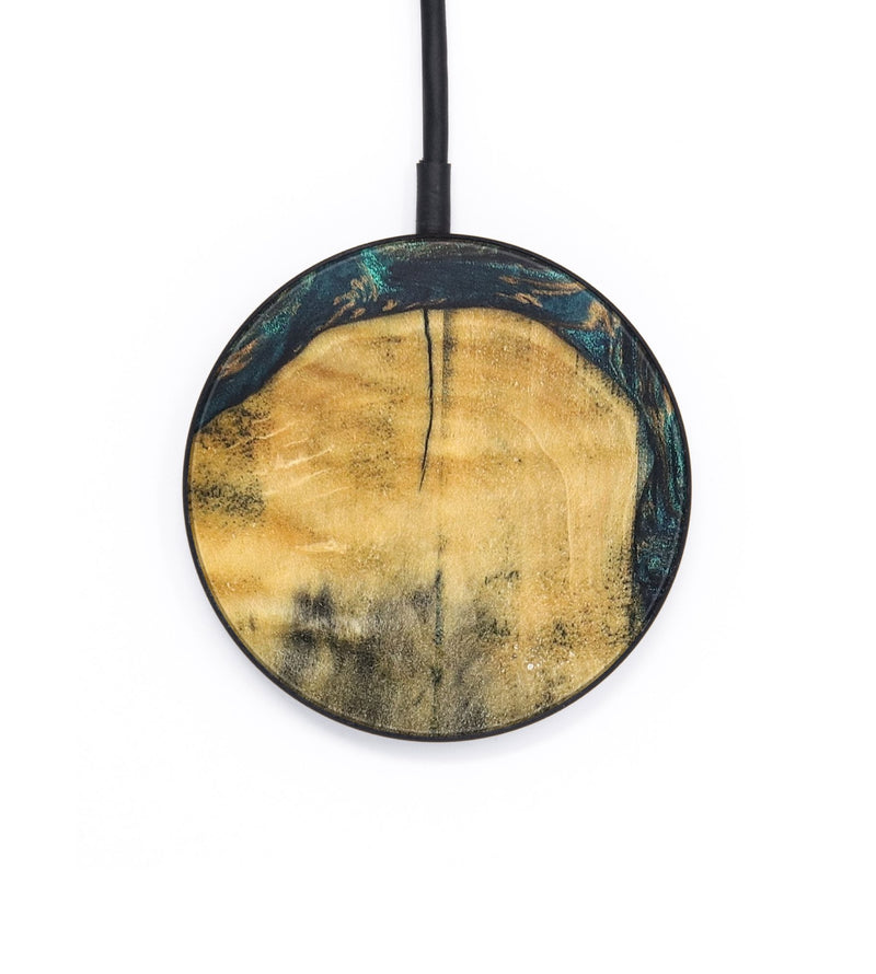 Circle Wood+Resin Wireless Charger - Jazmin (Teal & Gold, 703280)