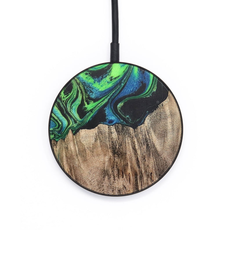 Circle Wood+Resin Wireless Charger - Kaitlin (Green, 703290)